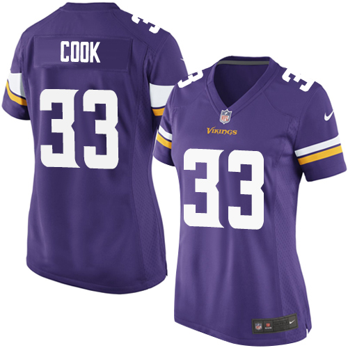 Nike Vikings #33 Dalvin Cook Purple Team Color Women's Stitched NFL Elite Jersey